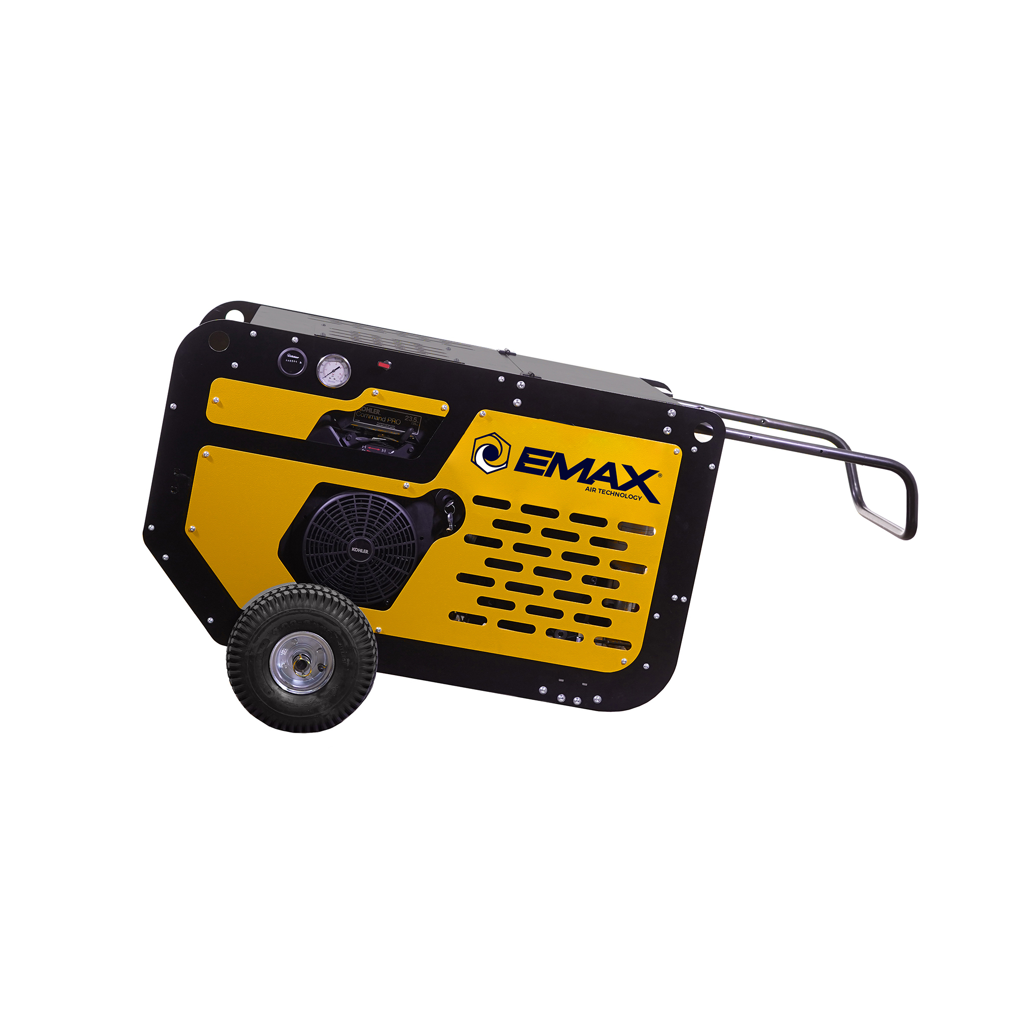 EMAX Portable Rotary Screw Air Compressor, 24HP, Kohler Gas Engine, 70CFM, Model# EGS070PT